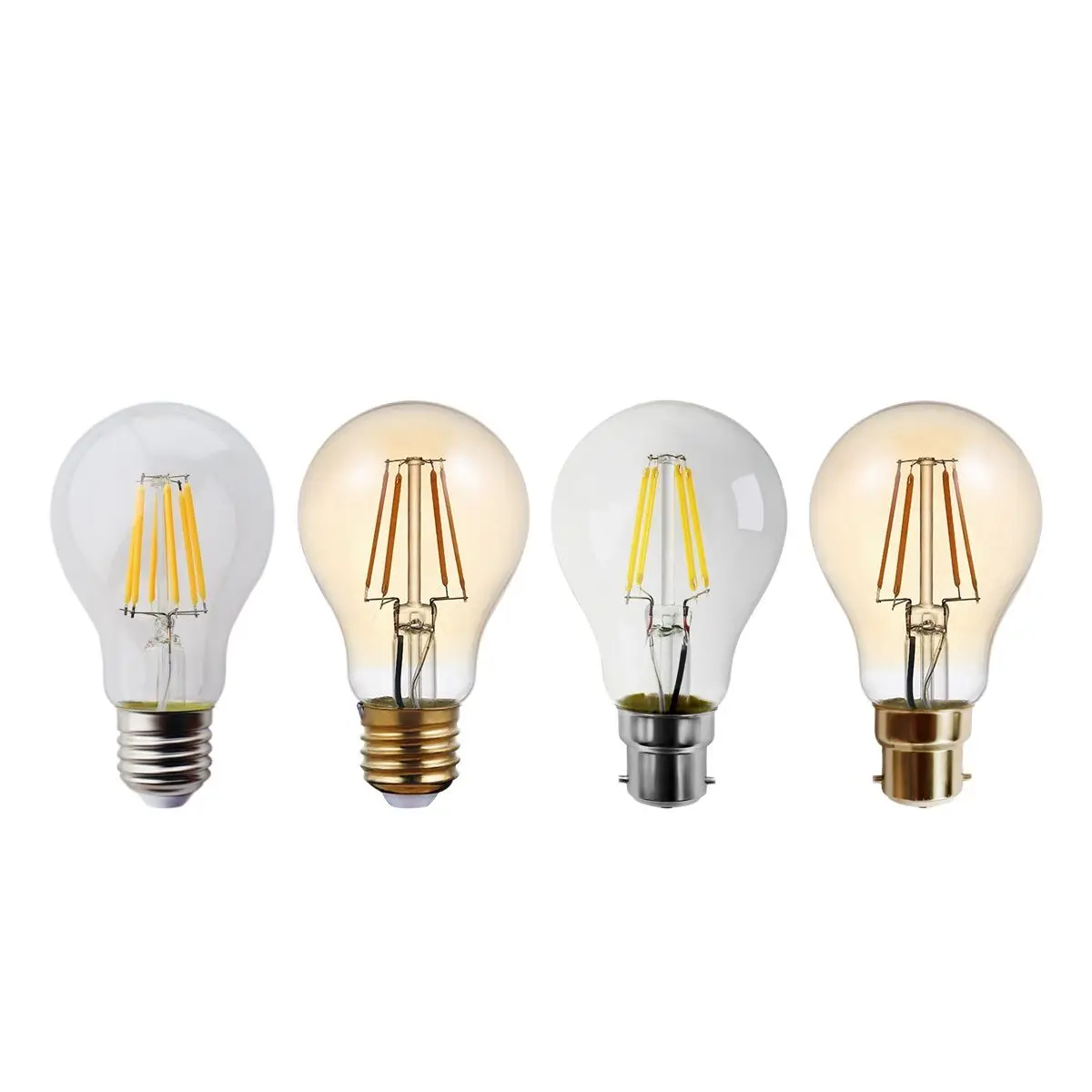 

6pcs/Lot Retro Edison Filament Bulb A60 6W Decor for Chrismas E27 B22 220V Vintage Lamp 2500K 4000K Home Decoration