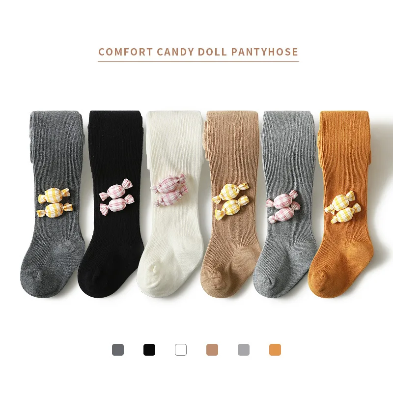 

Cute Children Cotton Baby Girls Pantyhose Spring Autumn Candy Doll Tights Kids Infant Knitted Collant Tights