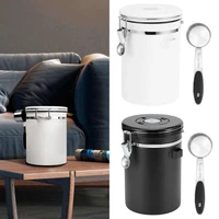 1 8l 304 stainless steel sealing can airtight storage container with spoon for coffee beans tea dried fruit tea tea caddies