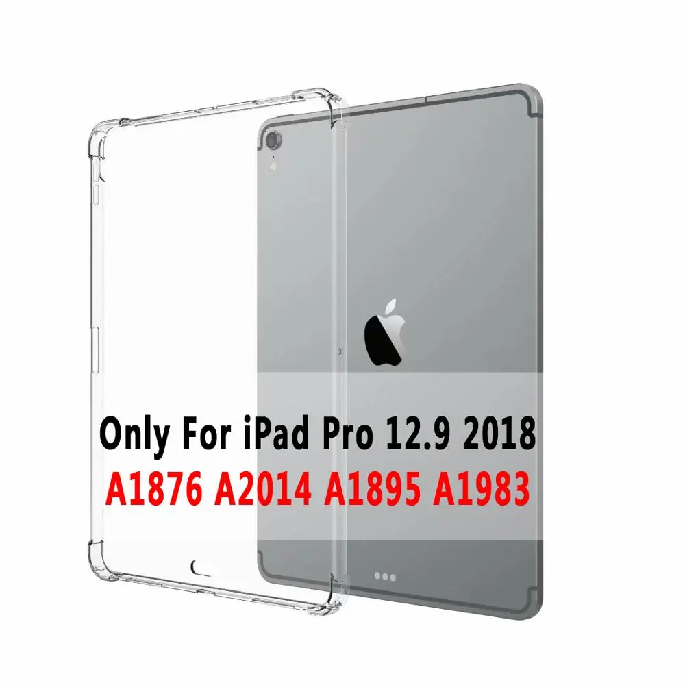 For Pro 12.9 2018 Прозрачный прямая сопротивление силиконовый чехол для Apple iPad 2/3/4 9,7 Air 1 2 5 6 iPad Pro 9,7 11 10,5 12,9 мини-платье на возраст 2, 3, 4, 5, 10,2 чехол - Цвет: For Pro 12.9 2018