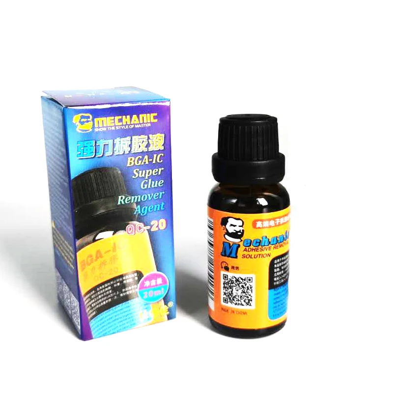 

MECHANIC QC-20 BGA IC Demolition Glue Cleaner 20ml Phone Adhesive Remove Liquid For Motherboard PCB Circuit Board Clean Liquid