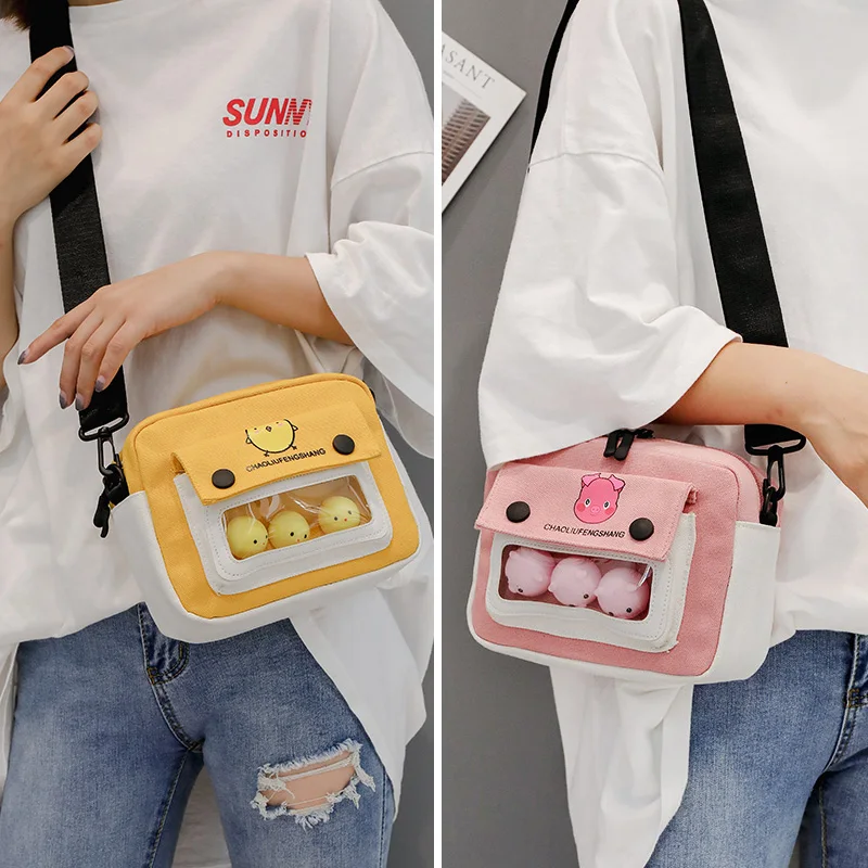 

Fashion Women Shoulder Bags Cute Flap Canvas Crossbody Bags For Girls Messenger Bags Ladies 2021 New Girls Handbags Hot Printing