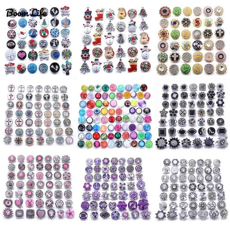 10 шт./лот опт кнопки ювелирное изделие Микс металл 18 мм защелки стразы кнопка для