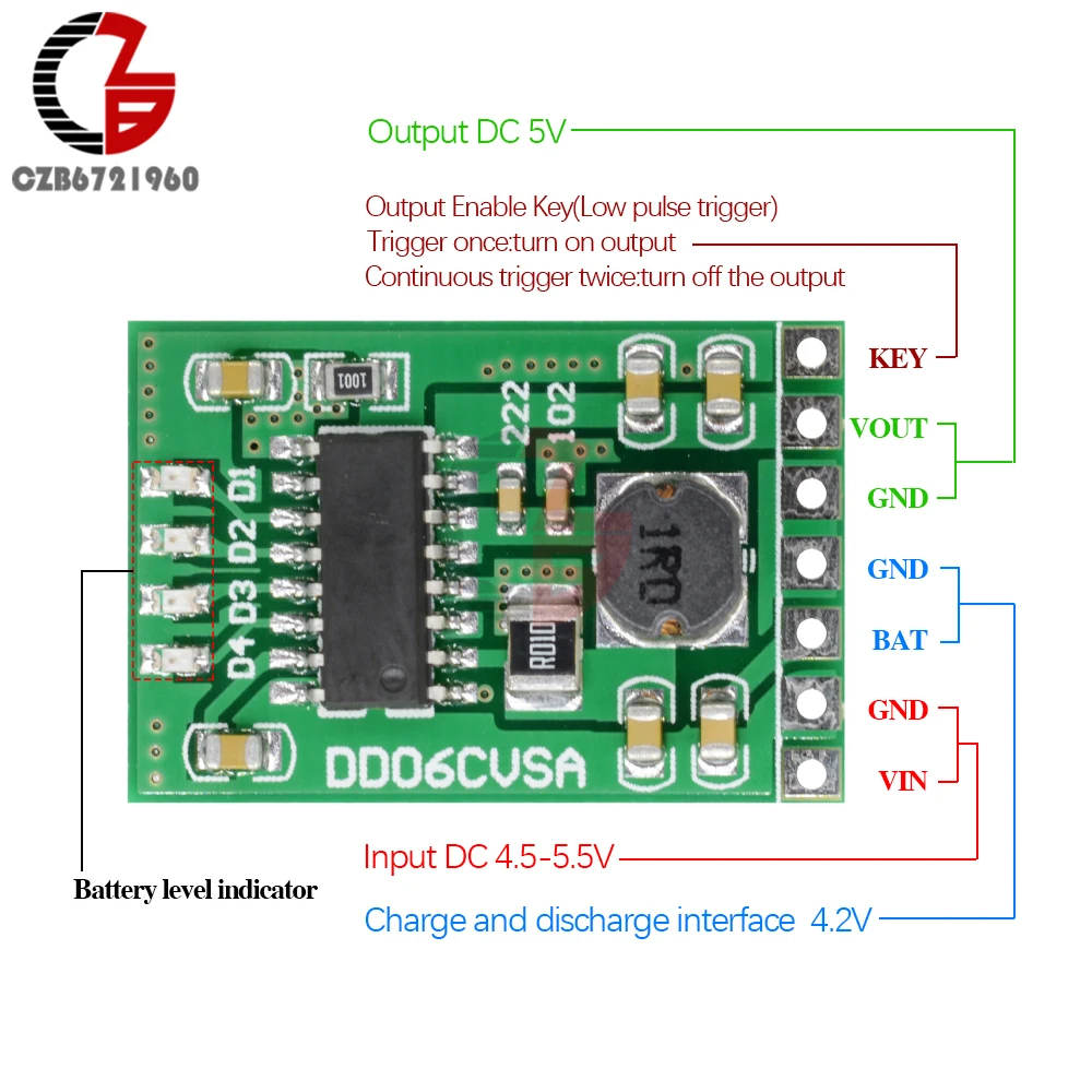DC 5V 2A 3.7V 4.2V 18650 Lithium Battery Charge Discharge Boost Protection Indicator Module for Solar charging Bluetooth Wifi |