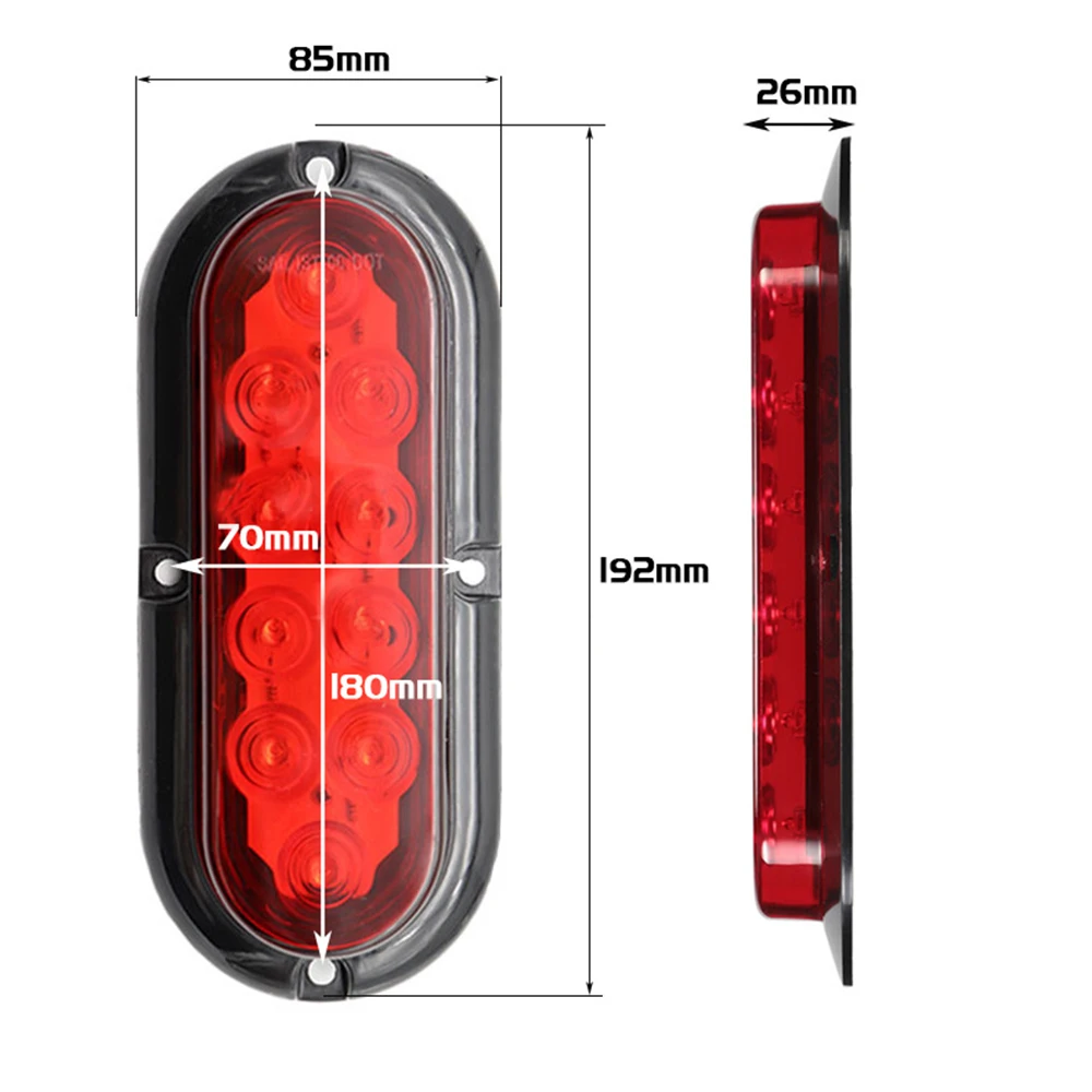 2PCS 12V 10 LED Waterproof Car Tail Light Assembly Rear Lamps Stop Brake Lamp for Trailer Truck Van Lighting | Автомобили и