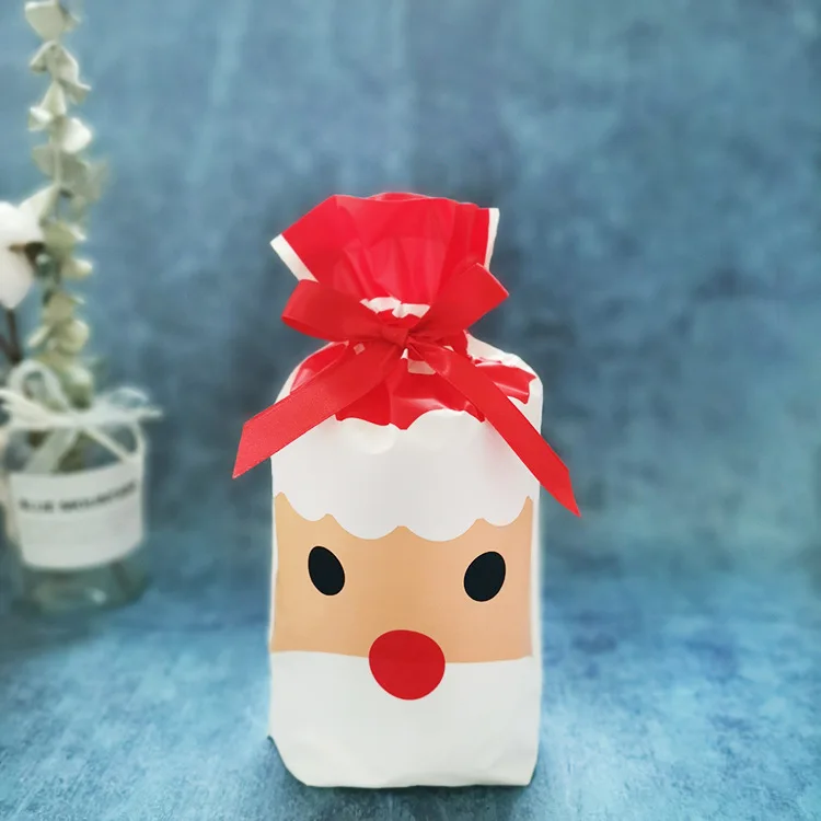 Christmas bag-3 50 шт/100 шт Рождественский подарок мешок украшение праздника мешок конфеты печенье закуски мешок для упаковки еды Шнурок Пакет карман - Цвет: Christmas bag-3