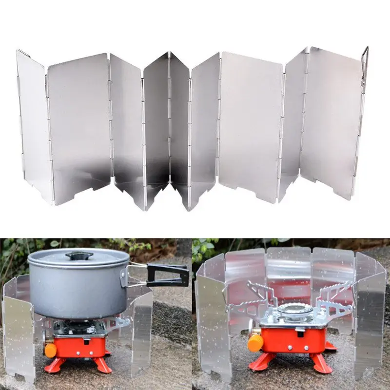 

Deflector Folding Windscreen Guard Outdoor Camping Burner Furnace 9 Plates Strong Wind Shield Protection Barbecue Picnic Stove