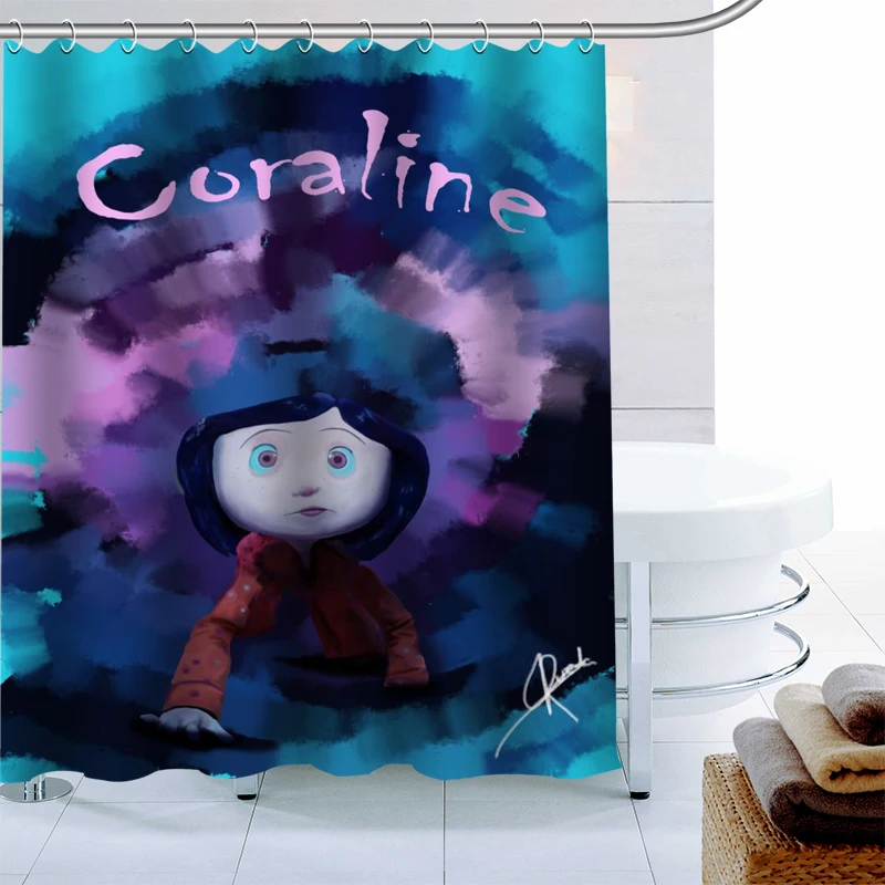 Новое поступление Модный чехол Коралина душ Шторы полиэфирной ткани высокой