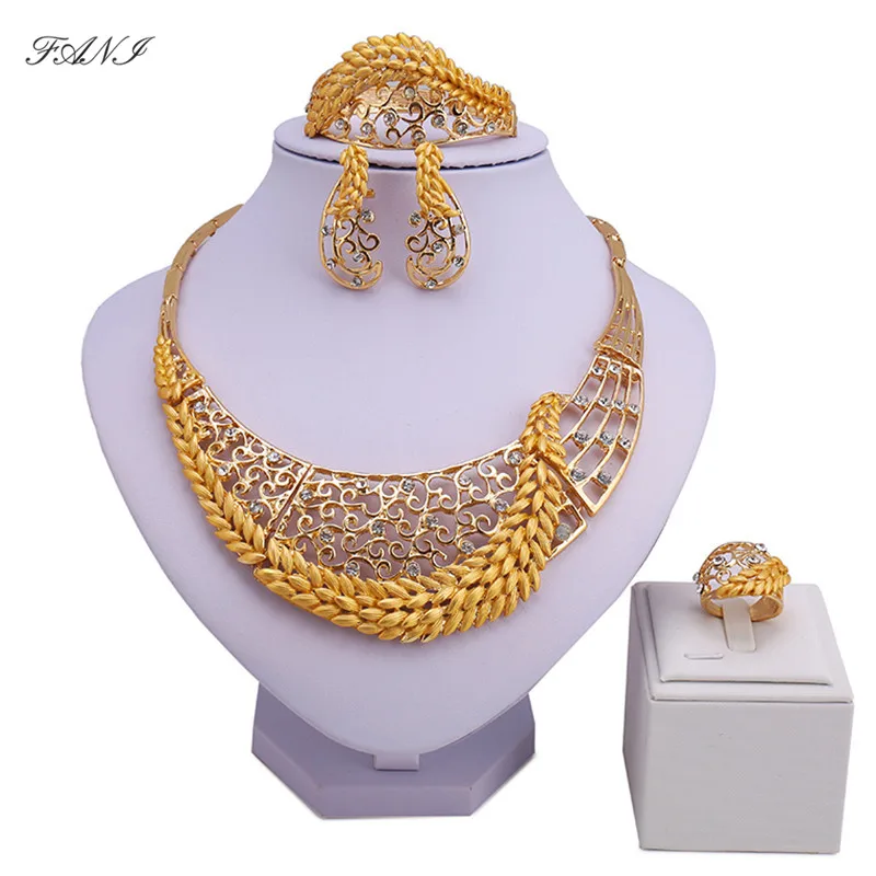 

Fani nigerian wedding woman accessories jewelry set Brand Dubai Gold Jewelry Set Wholesale italian jewelry sets for women