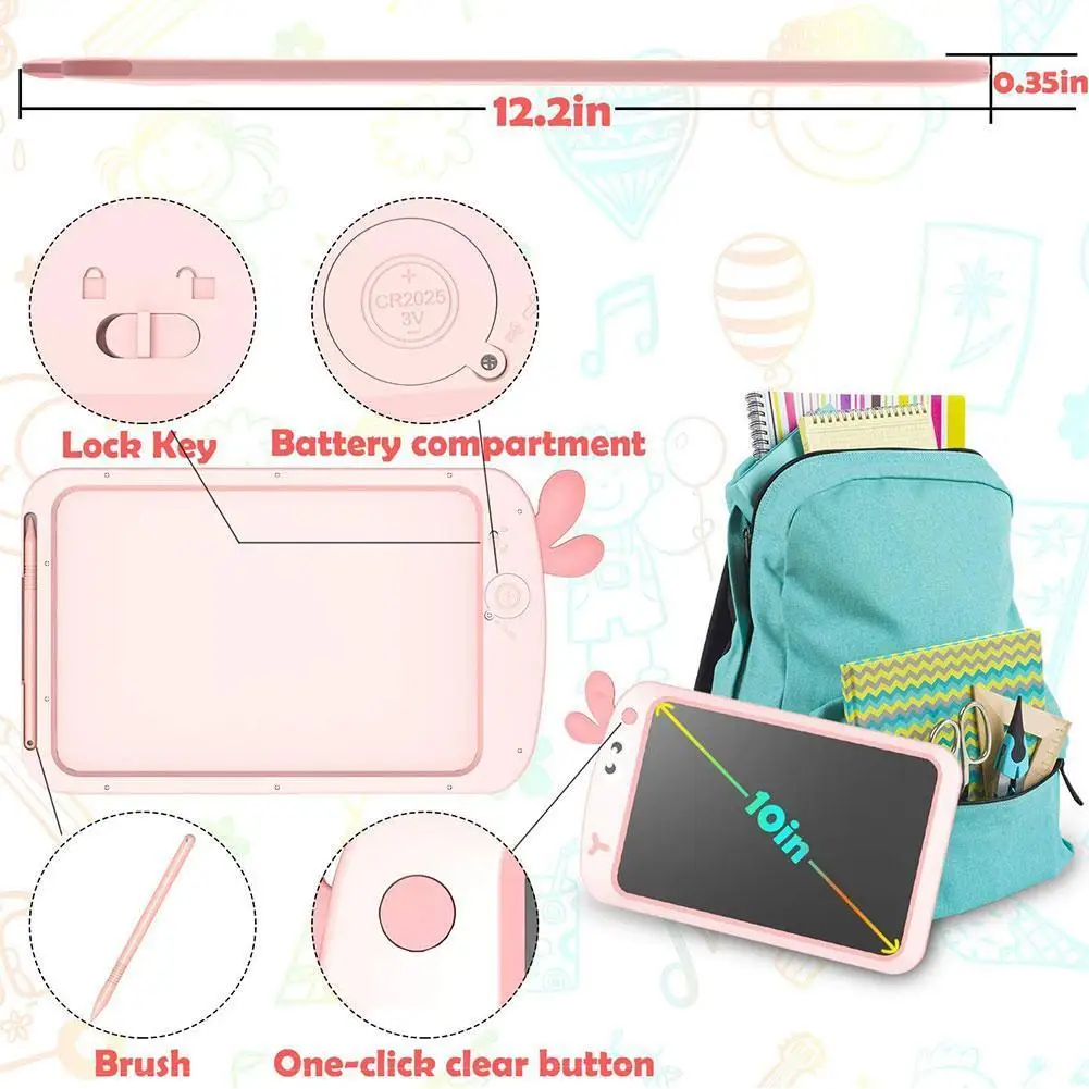 

LCD Writing Tablet Toys For Children Gifts Colorful Board Writing Drawing Pad Scribbler Doodle Portable Boards C5K4