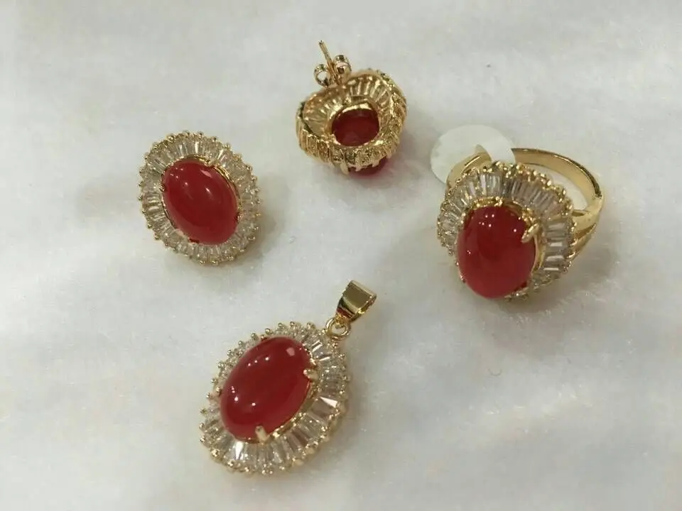 Бесплатная доставка красивых благородный 10*14 мм красный ювелирные украшения