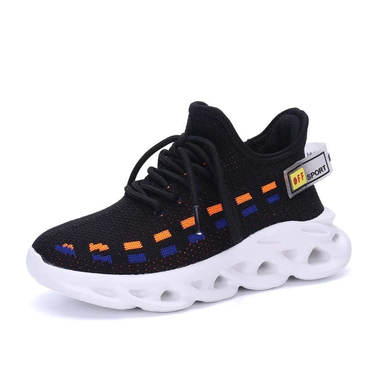 Обувь для детей модные джинсы мальчиков и девочек Кроссовки красочные вязать