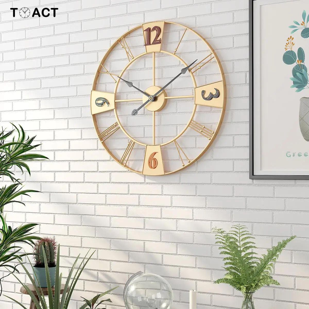 60 см большой Винтаж металлические настенные часы современный дизайн ретро