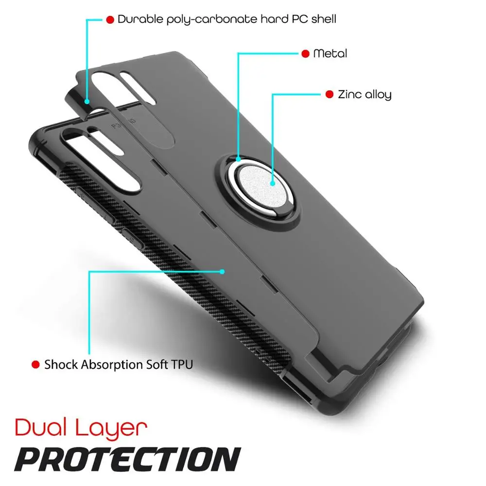 Case For Huawei P30 P20 Mate 20 Lite Pro Cover Magnetic Ring Kickstand PC Honor 10 9X 8X 7X |