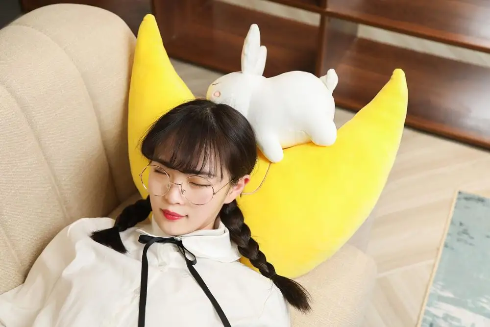 

55cm New ins Moon with Rabbit Plush Pillow Soft Stuffed Cartoon Sky Series Pillow Cushion Baby Sleeping Doll Child Gift