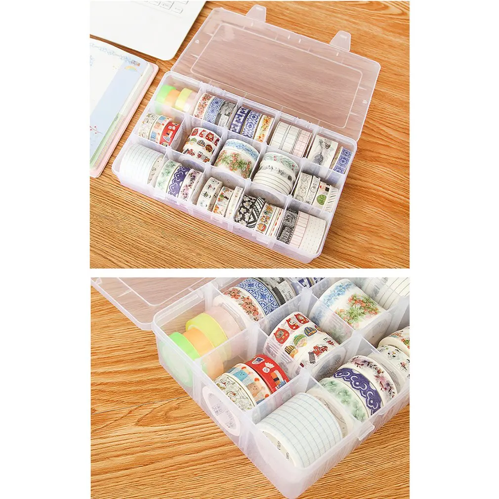 15 сеток Настольный ящик для хранения лент мини бумажная клейкая лента прозрачный