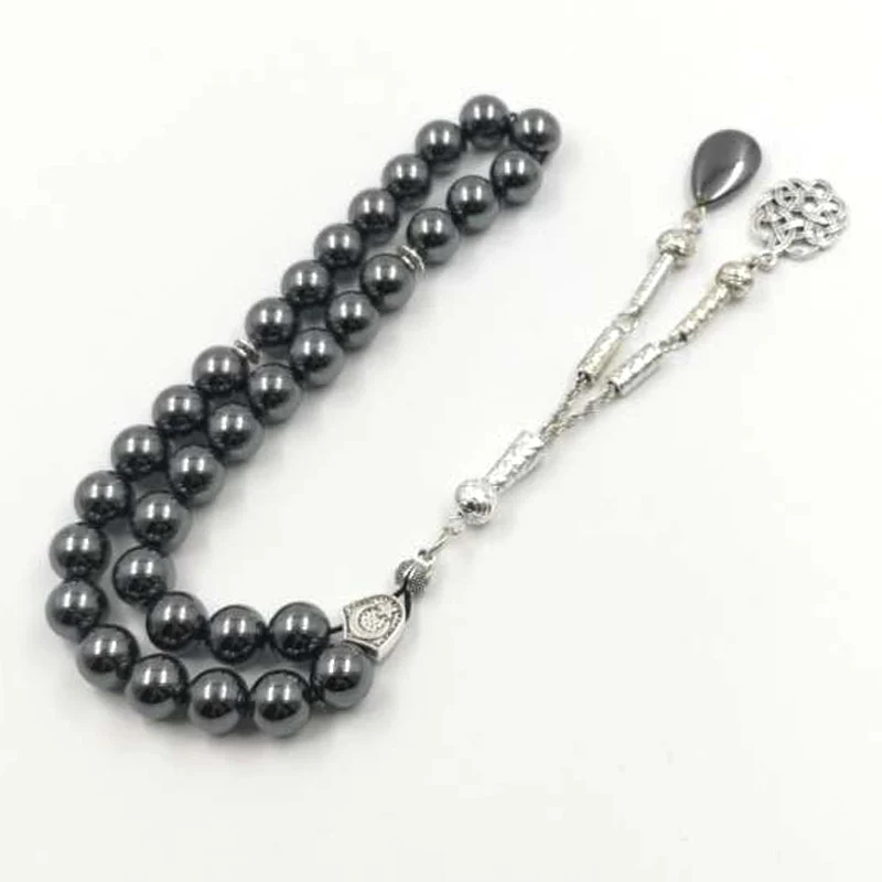 Гематит тасбих мисбаха мусульманские четки 33 бусины исламский камень браслет