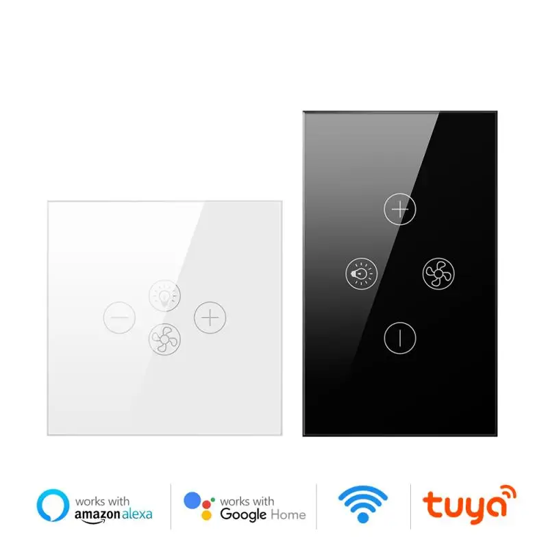 

Smart WiFi Fan Light Switch EU US Ceiling Fan Lamp Switch Tuya Remote Various Speed Control Work With Alexa Google Smart Home