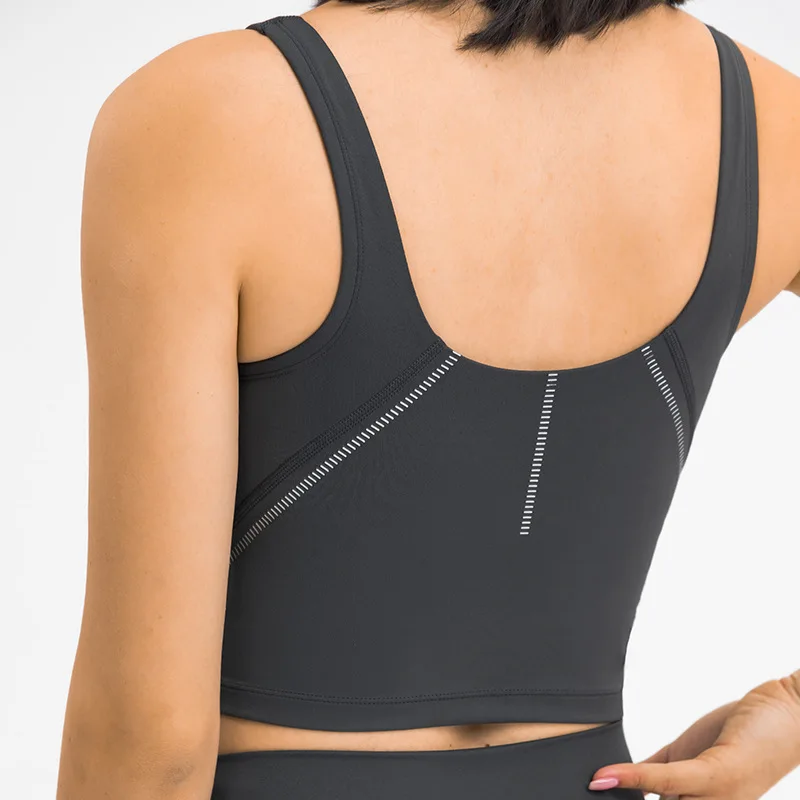 

Sports Bra for Women Longline Padded Bra Gym Yoga Crop Tank Tops Fitness Workout Running Top