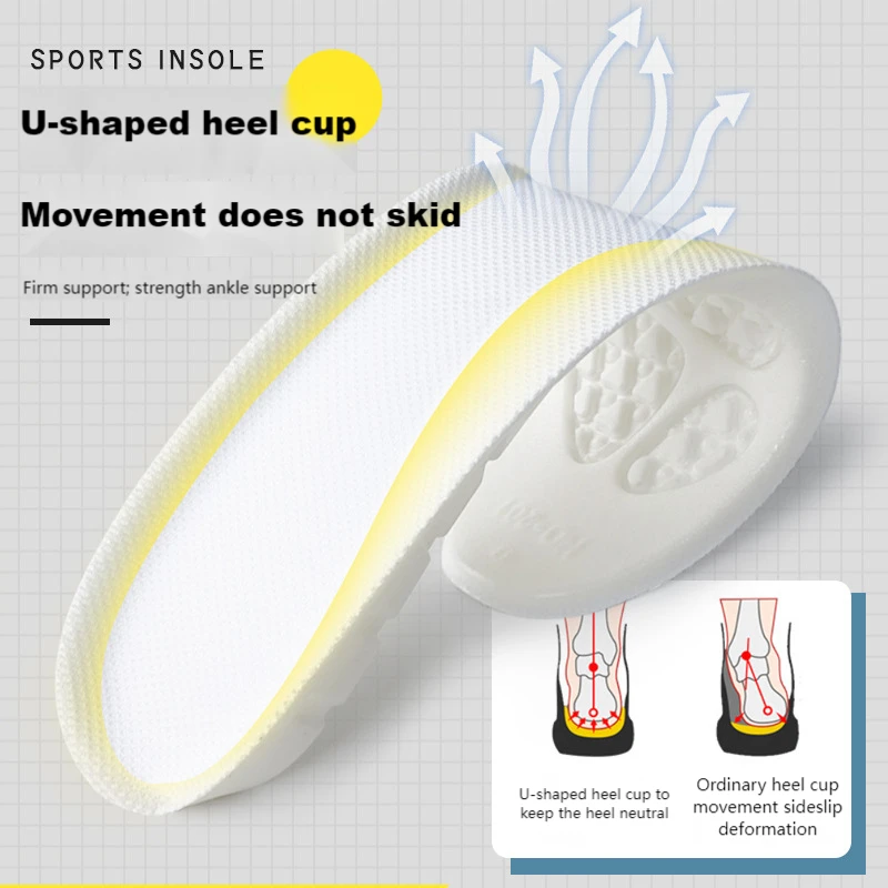 New Sport Insoles Memory Foam Insoles For Shoes Sole Deodorant Breathable Cushion Running Pad For Feet Orthopedic Insole