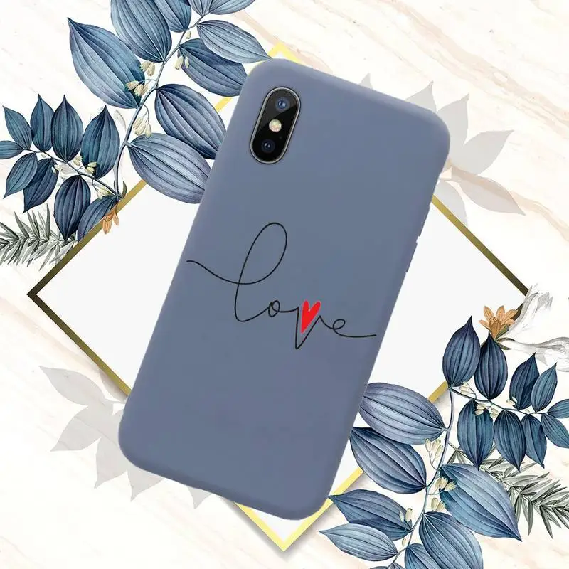 

Cute Love Heart Lovers Phone Case Blue Candy Color for iPhone 11 12 mini pro XS MAX 8 7 6 6S Plus X SE 2020 XR