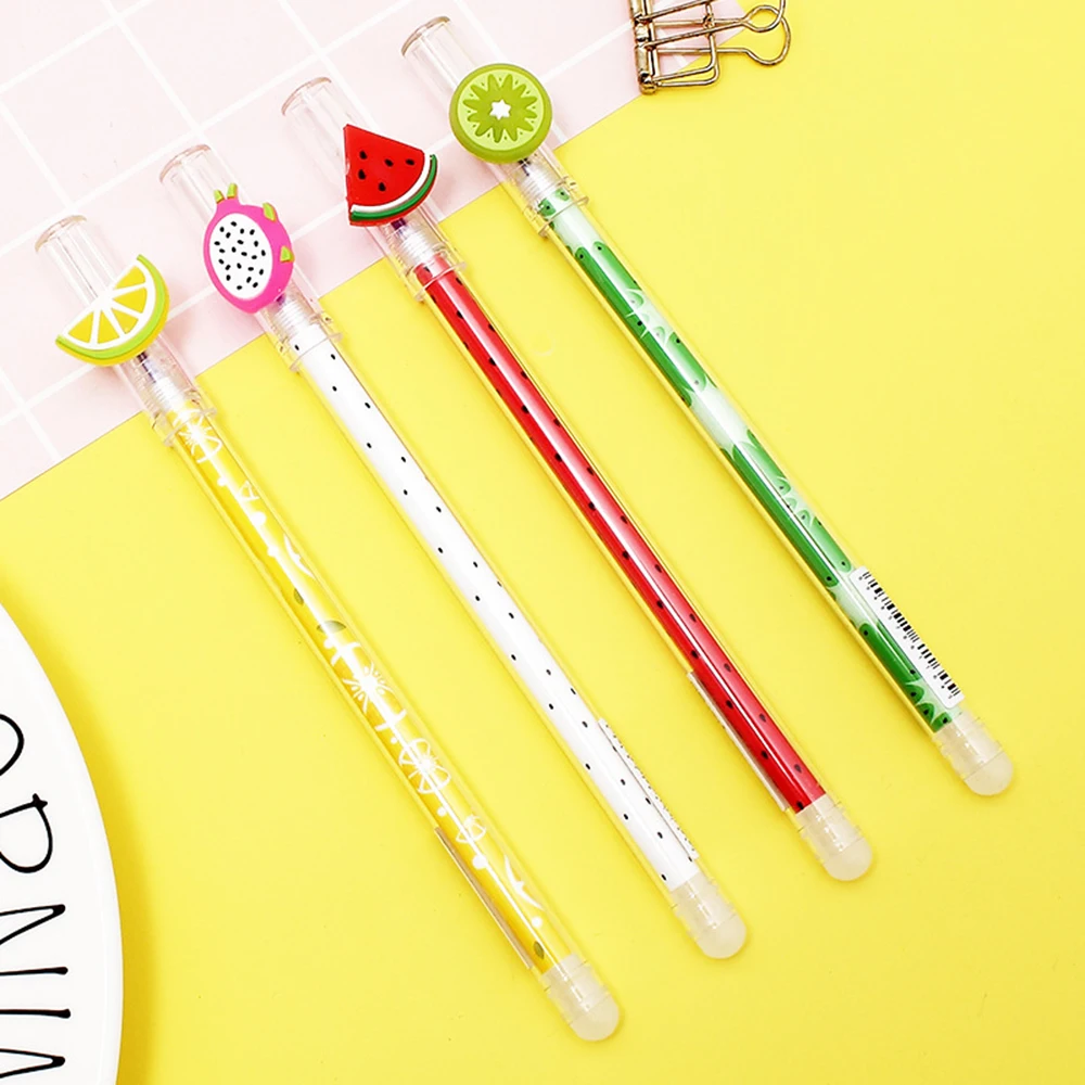 4 шт. маленький дракон фрукт киви Арбуз Лимон стираемый 0 мм гелевая ручка