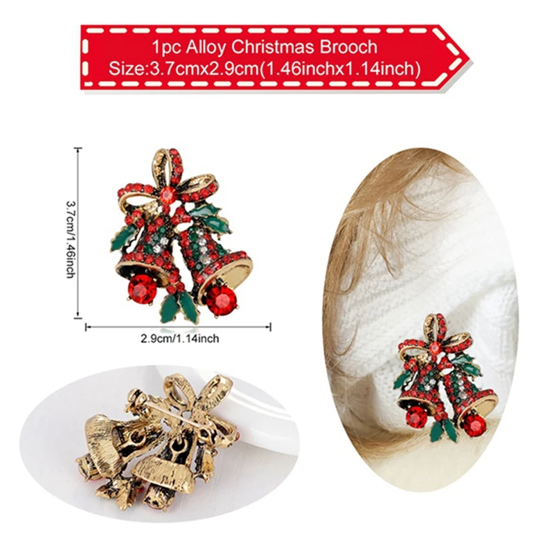 Christmas Brooch Рождественские серьги, подвеска с Санта-Клаусом, Рождественский Декор для дома, рождественский подарок для детей, украшение для рождественской елки - Color: Christmas Brooch