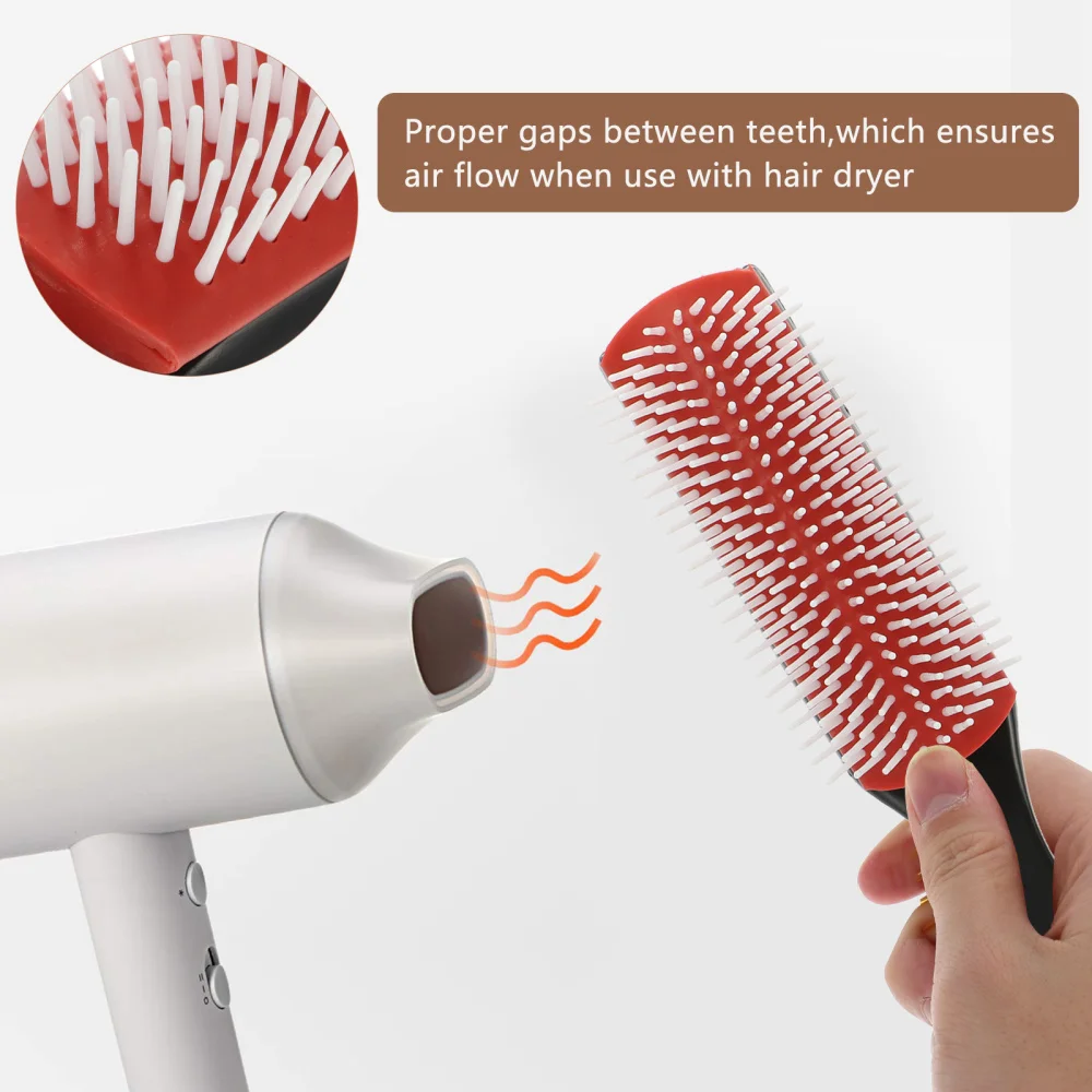 

1pc Row Styling Brush Detangler Brush Brush with 2pcs Brushes