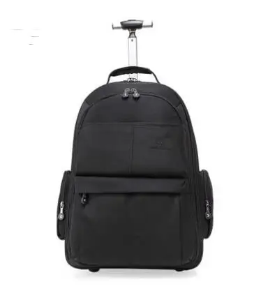 black 19inch Мужские рюкзаки на колесиках, Оксфорд, рюкзак для путешествий, чемодан на колесиках, сумка на колесиках, багаж, wo, мужские дорожные сумки на колесиках, чемодан - Цвет: black 19inch