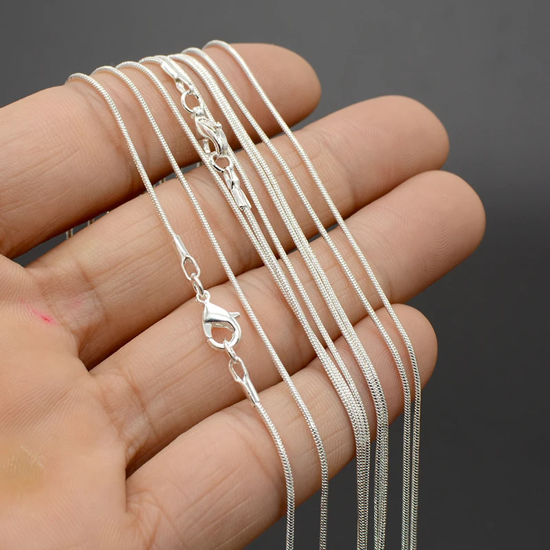 Серебряная цепочка-змейка NeoVogue 1 2 мм 16 18 20 24 дюйма 50 шт