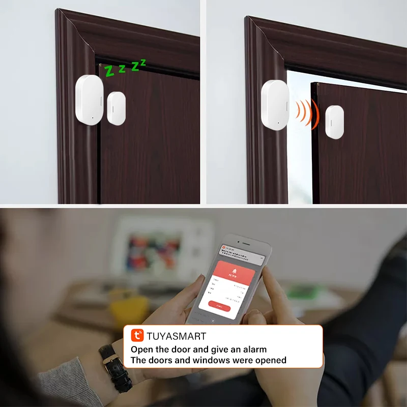 Датчик открывания окон и дверей Aubess Zigbee 3 0 система охранной сигнализации для