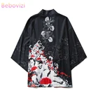 Японское модное кимоно для мужчин и женщин, кардиган, рубашка, блузка, юката, хаори, Оби, азиатская одежда, самурайская одежда для мужчин