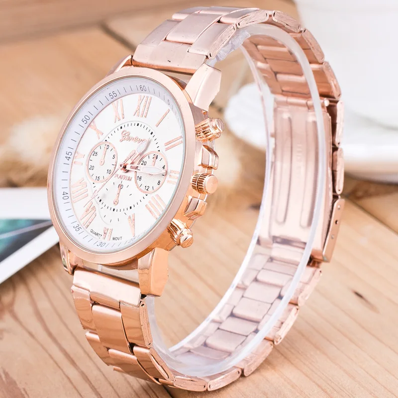 2019 new famous brand geneva rosy gold casual quartz watch women full stainless steel dress watches relogio feminino hot clock free global shipping