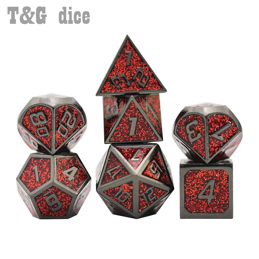 High Quality Metal 25 Styles +1pc Bag D4 D6 D8 D10 D12 D20 for Role Playing DND RPGs Board Game As Gift Sharp Edge Dice |