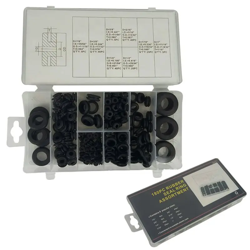 180 шт круглые резиновые втулки в ассортименте набор: электрический проводник