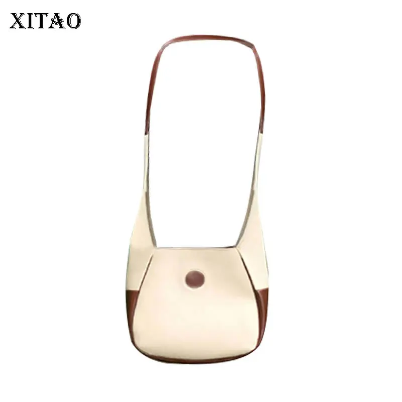 

XITAO Simplicity New Shoulder Bags Contrast Color PU Splicing Women Fashion All-match Portable Diagonal Bag 2021 GWJ1769