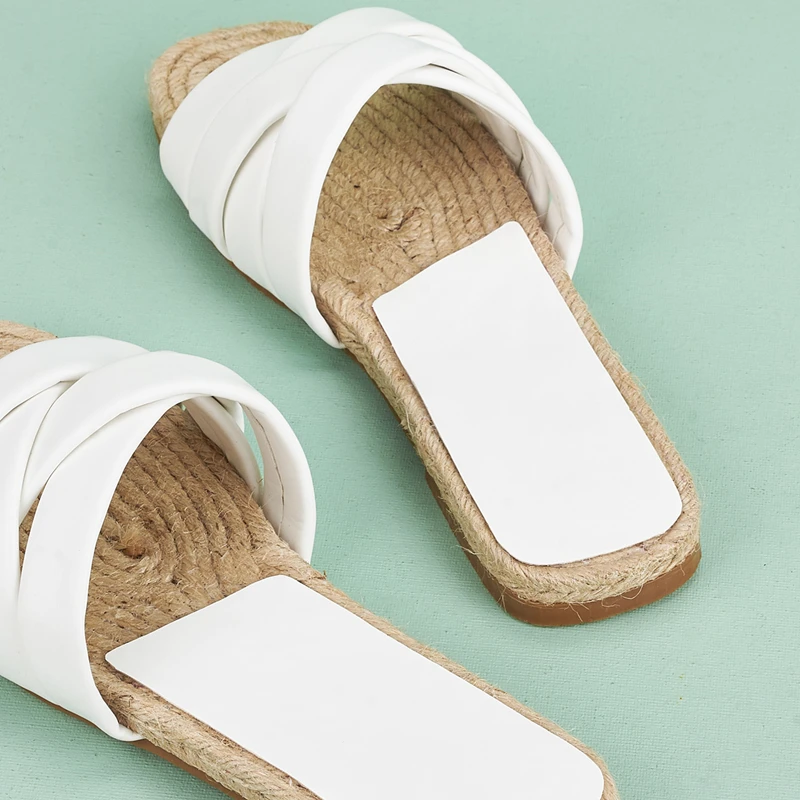 

ZAR Woman 2021 Shoes Flat Bottom Summer New Fashion Weave Round Head Flat-Heeled Women's Sandals Lazy Slippers Women 3 Color