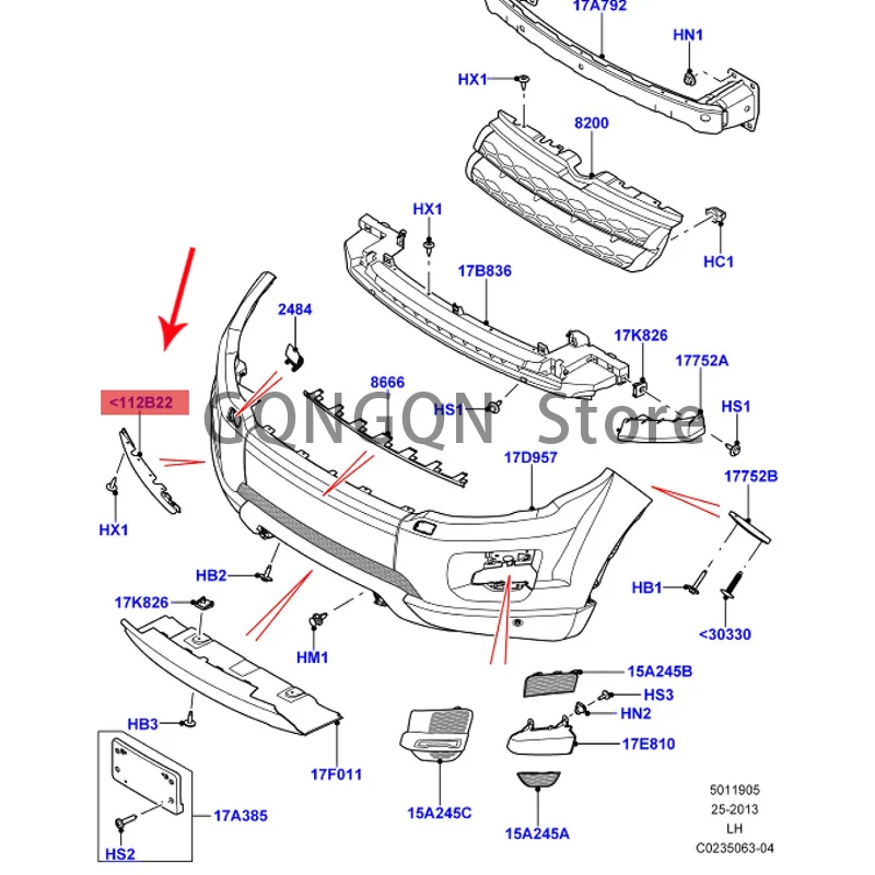

CAR is suitable for the lower skirt of the front bumper of 12 Aurora 2012-2021lan dro ve rra nge rov ere voq ue spoiler leaf tri