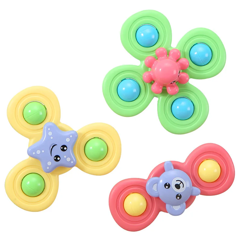

one set Cartoon Fidget Spinner Toys ABS Colorful Insect Gyro Relief Stress Spinning Baby Bath Toys For Kids