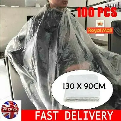 

100 pcs Disposable Barber Gown Cloth Hair Cut Cutting Cape Cloak Hairdressing Salon