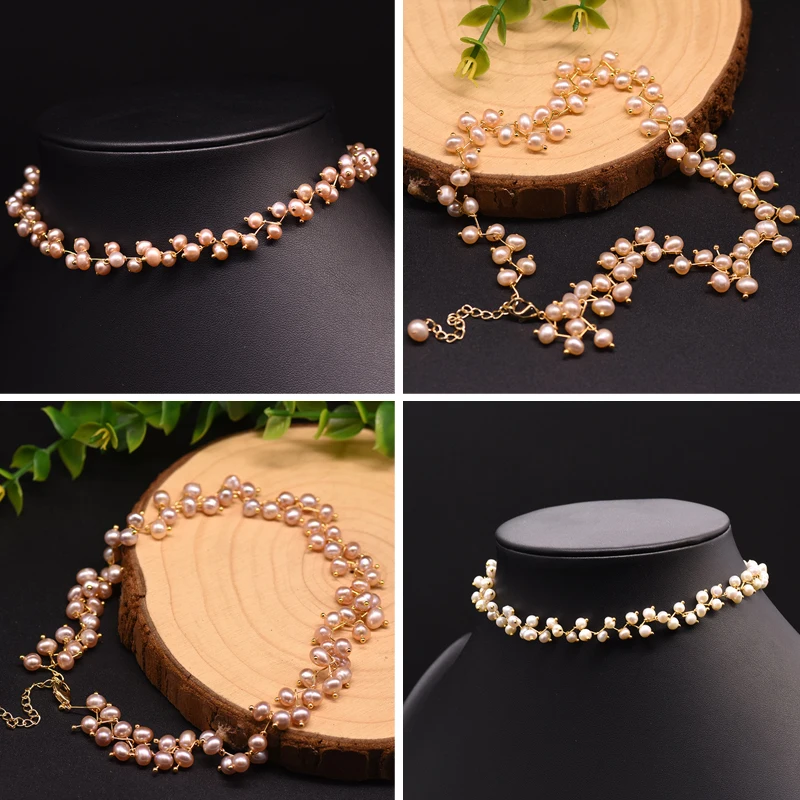 

New Natural Fresh Water Pearl Choker Necklace For Women Wedding Engagement Gift Handmade Minimalism Necklace Luxury Fine Jewelry
