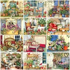 Квадратная 5D алмазная живопись сделай сам, цветы, украшения для сада, 3D полная Алмазная вышивка, пейзаж, вышивка крестиком, кухонная Алмазная мозаика