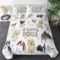 sleepwish kids comforter cover twin dog pattern bedding for boys girls watercolor puppy animal duvet cover set 3 pieces cute dog