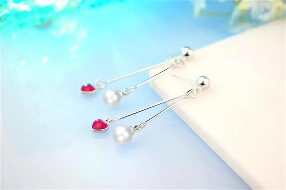 Женские серьги-подвески из серебра 925 пробы с жемчугом | Украшения и аксессуары