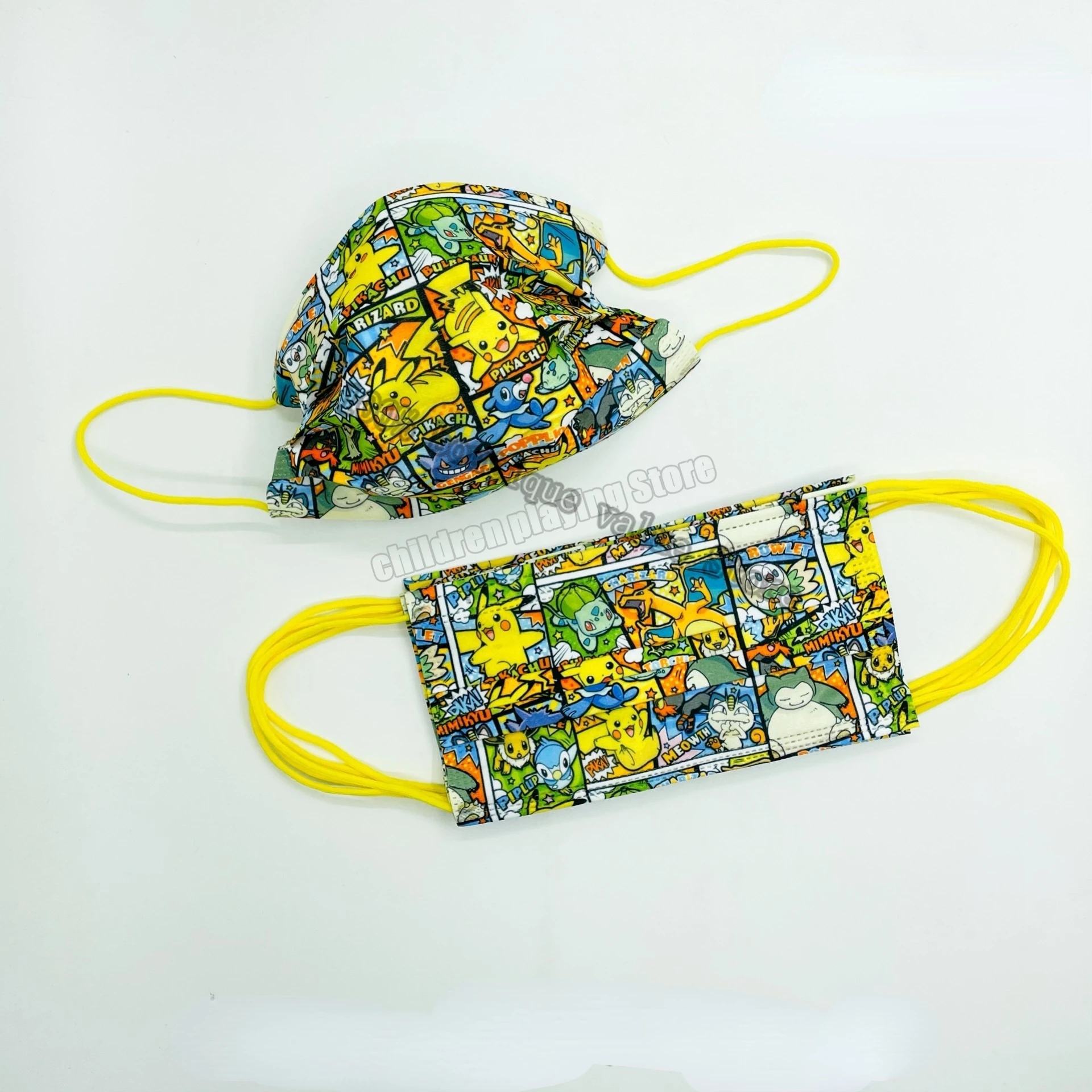 50 шт. одноразовая хирургическая маска Покемон Пикачу с петлями для ушей 3-слойная