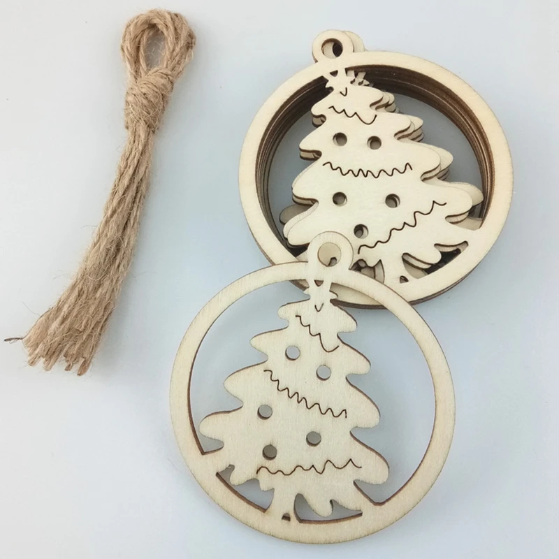 

50x laser cut wood christmas ornament decoration wood crafts