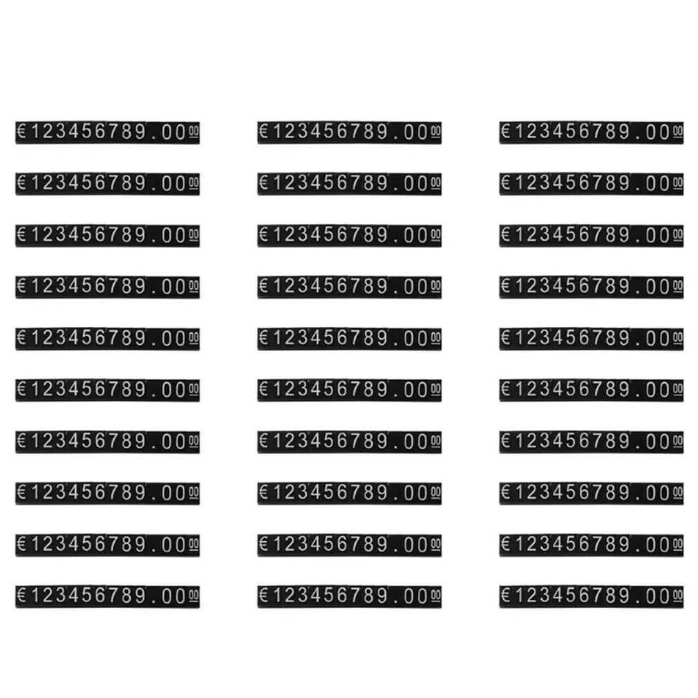 420 PCS Price Cubes White on Black Jewelry Watches Euro Sign Mini Adjustable Price Tag Display Signs for Retail Shop