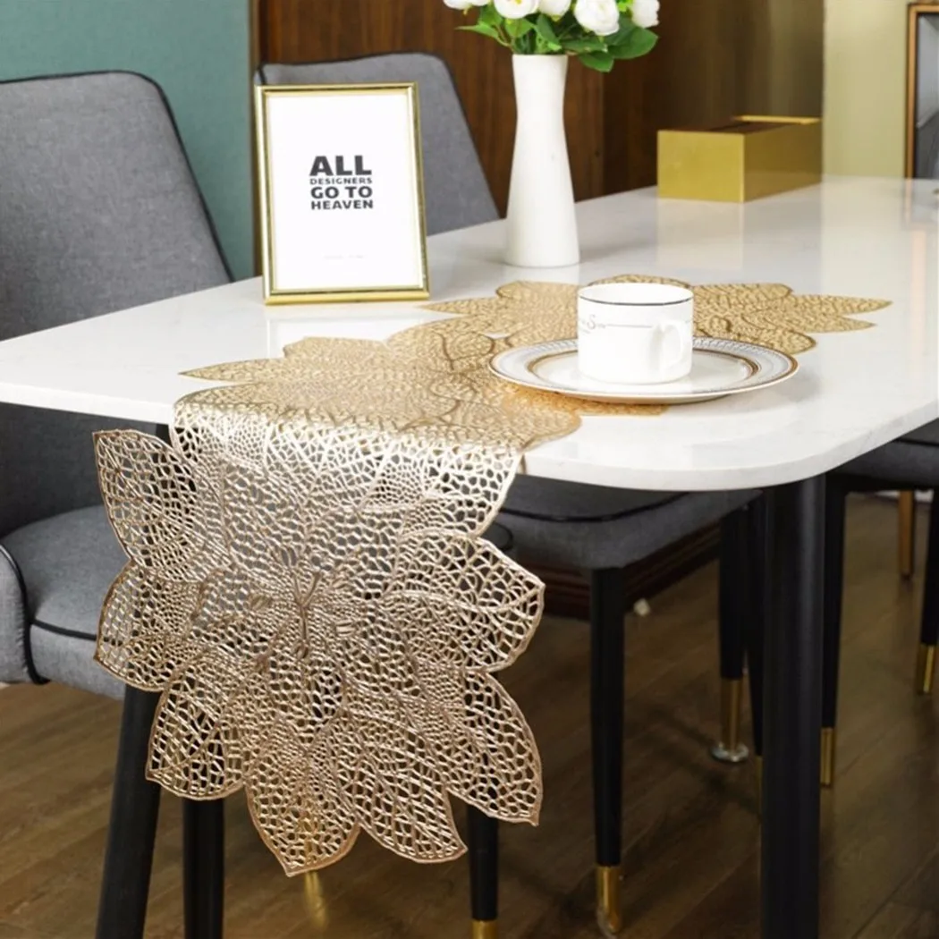 

Stand Mug Coaster Placemat For Kitchen Dining Table Simulation Plant PVC Mat Thickened Heat Insulation Table Mat Pad Home Decor