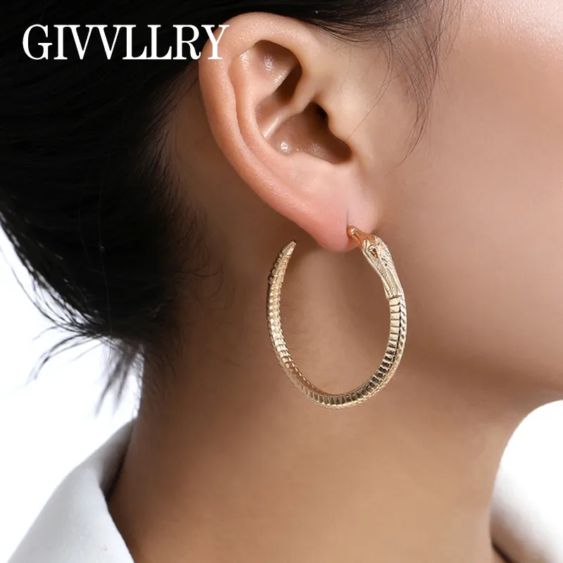 Новый дизайн Золотые серьги кольца в виде змеи модные ювелирные изделия