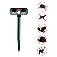 1pcs Outdoor Solar Ultrasonic Pest Animal Rodent Bird Cat Dog Repeller Repellent For Outdoor Lamp Yard Garden Pest Deterrent